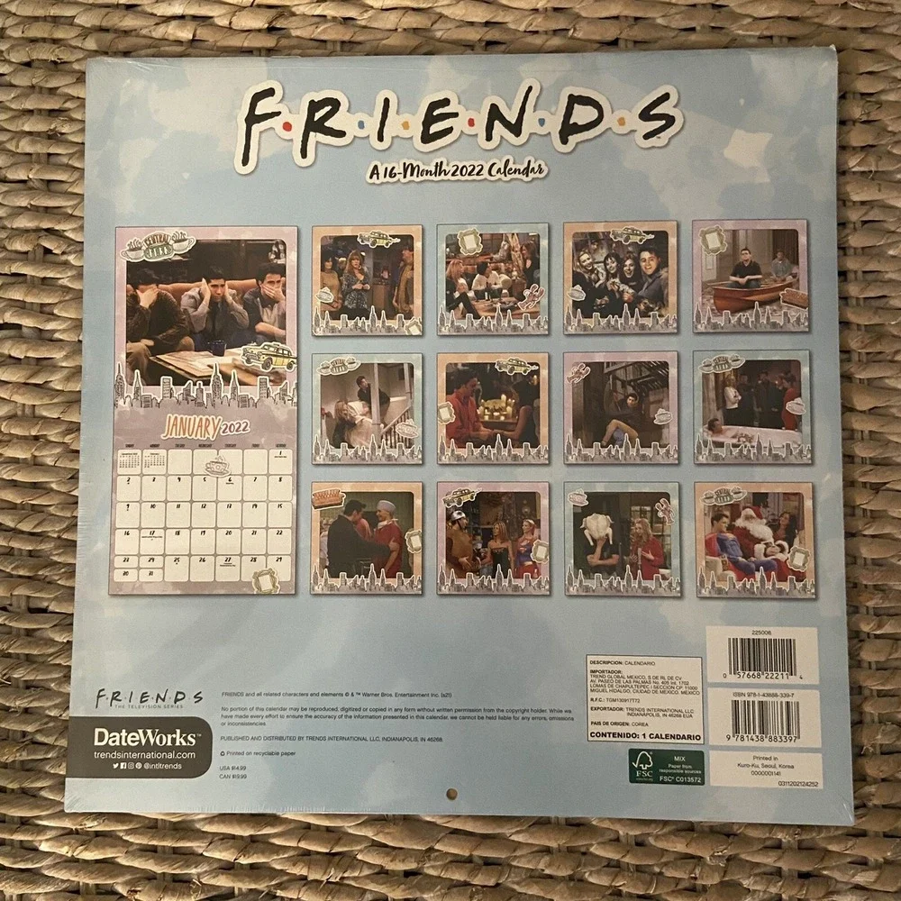 NEW‎ 2022 Friends Wall Calendar 16 month
